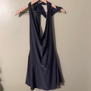 Chic Navy Halter Mini Dress